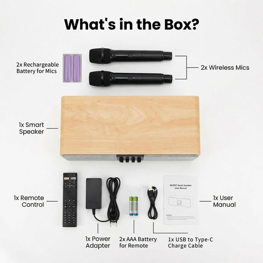 MUZEE M10 Système Home Cinéma & Karaoké Tout-en-Un